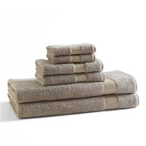 New 6 Piece Silky Soft Bamboo  Towel Set (BROWN)